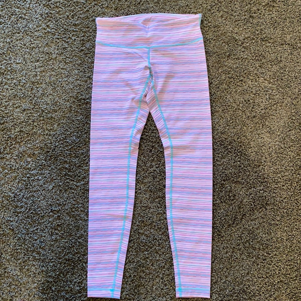 Lululemon Neon Colored Striped Legging